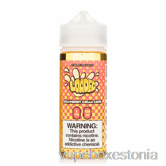 Vape Box Estonia Maasikakreem Krepp - Laetud E-vedelik - Halastamatud Aurud - 120ml 3mg